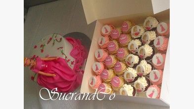 Impression alimentaire gâteau et cupcakes thème princesse couleur rose imprimé photo comestible pas cher